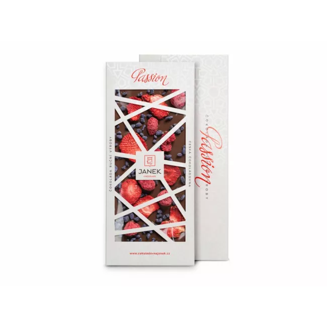 41.3% Milk Chocolate Passion with Strawberries, Raspberries, and Violet